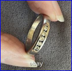James Avery Ladies 18K WG 5 Diamond Channel Wedding Band Debra Ring size 5.75