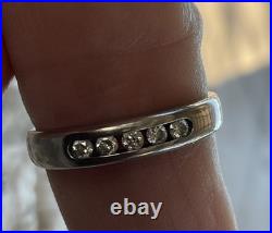 James Avery Ladies 18K WG 5 Diamond Channel Wedding Band Debra Ring size 5.75