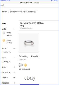 James Avery Ladies 18K WG 5 Diamond Channel Wedding Band Debra Ring size 5.75