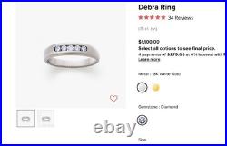 James Avery Ladies 18K WG 5 Diamond Channel Wedding Band Debra Ring size 5.75