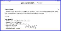 James Avery Ladies 18K WG 5 Diamond Channel Wedding Band Debra Ring size 5.75