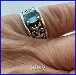 James Avery Ladies 925 Sterling Silver Adoree Blue Topaz Gemstone Ring 6.25