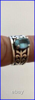 James Avery Ladies 925 Sterling Silver Adoree Blue Topaz Gemstone Ring 6.25