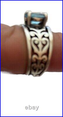 James Avery Ladies 925 Sterling Silver Adoree Blue Topaz Gemstone Ring 6.25