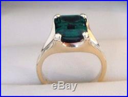 James Avery Large Emerald Ring 14K Yellow Gold Size 5