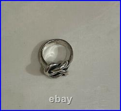 James Avery Large Love Knot Ring Sterling Silver Size 8 RETIRED RARE