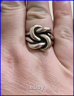 James Avery Large Love Knot Ring Sterling Silver Size 8 RETIRED RARE