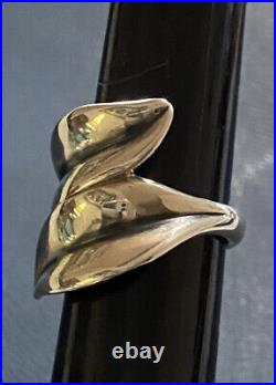 James Avery Leaf Wrap Double Leaves Ring Sterling Silver Retired Size 7.25