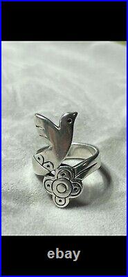 James Avery Limited Edition 60 Yr. Anniversary Rare La Paloma Bird Ring Size 7