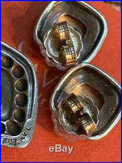 James Avery Lot Beaded Dome earrings, Pendant & 6.5 Ring (sizable) 14k & 925SS