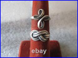 James Avery Love Knot (retired) + Eternal Ribbon Cross Sterling Silver Rings (2)