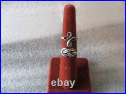 James Avery Love Knot (retired) + Eternal Ribbon Cross Sterling Silver Rings (2)