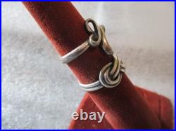 James Avery Love Knot (retired) + Eternal Ribbon Cross Sterling Silver Rings (2)