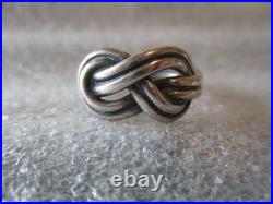 James Avery Love Knot (retired) + Eternal Ribbon Cross Sterling Silver Rings (2)