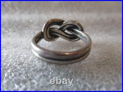 James Avery Love Knot (retired) + Eternal Ribbon Cross Sterling Silver Rings (2)