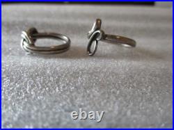 James Avery Love Knot (retired) + Eternal Ribbon Cross Sterling Silver Rings (2)
