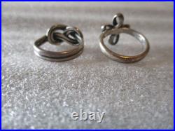 James Avery Love Knot (retired) + Eternal Ribbon Cross Sterling Silver Rings (2)
