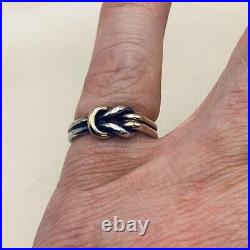 James Avery Lovers Knot Ring Retired Size 3 1/2 14k Gold and Sterling Silver 925
