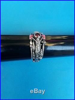 James Avery MARTIN LUTHER GARNET ring, Sz 11.5, Sterling Silver Passion Christ