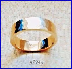 James Avery Man's Hammered 14K Yellow Gold Wedding Ring, size 11 style Amore