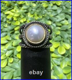 James Avery Marjan Gemstone Ring, Size 10 With 10mm Half Round Cultured Pearl