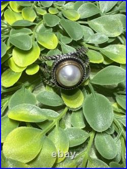 James Avery Marjan Gemstone Ring, Size 10 With 10mm Half Round Cultured Pearl