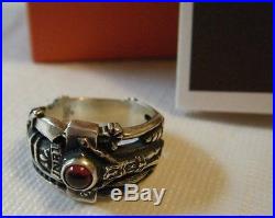 James Avery Martin Luther Ring Brand New Sz 7 Wide Band Garnet Sterling Retired