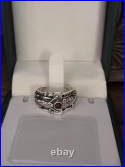 James Avery Martin Luther Sterling Silver 925 Garnet Ring