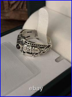 James Avery Martin Luther Sterling Silver 925 Garnet Ring