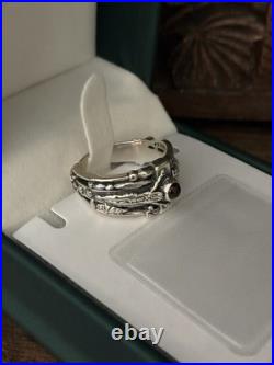 James Avery Martin Luther Sterling Silver 925 Garnet Ring
