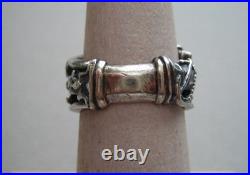 James Avery Martin Luther Wedding Ring in Sterling Silver Sz 7 Garnet