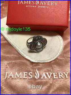 James Avery Milano Cultured Pearl Beaded Ring 9 HTF Retired L@@K