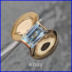 James Avery Monaco Emerald Cut Aquamarine Ring 14k Gold 10g sz 9 retired rare