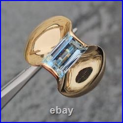 James Avery Monaco Emerald Cut Aquamarine Ring 14k Gold 10g sz 9 retired rare