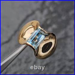James Avery Monaco Emerald Cut Aquamarine Ring 14k Gold 10g sz 9 retired rare
