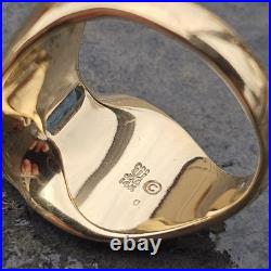 James Avery Monaco Emerald Cut Aquamarine Ring 14k Gold 10g sz 9 retired rare