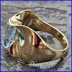 James Avery Monaco Emerald Cut Aquamarine Ring 14k Gold 10g sz 9 retired rare