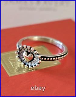 James Avery NEW Retired Sterling Silver withbronze Heart, Radiant Heart Ring 7.5