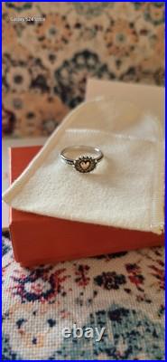 James Avery NEW Retired Sterling Silver withbronze Heart, Radiant Heart Ring 7.5