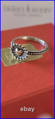 James Avery NEW Retired Sterling Silver withbronze Heart, Radiant Heart Ring 7.5