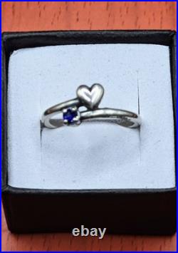 James Avery New Sterling Silver Wrapped In Love Sapphire Gemstone Band Ring