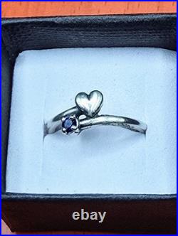 James Avery New Sterling Silver Wrapped In Love Sapphire Gemstone Band Ring