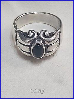 James Avery Onyx Oval Scroll Ring Size 6