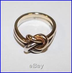 James Avery Original Lover's Knot Ring 14K Gold Sterling Silver