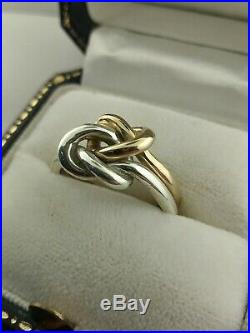 James Avery Original Lover's Knot Ring 14k and Sterling Silver Size 6