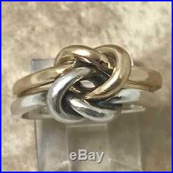 James Avery Original Lovers' Knot Ring RG-1237 Sz 8 14K Gold Sterling Silver
