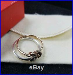 James Avery Original Lovers Knot Ring Sterling Silver & 14K Yellow Gold. Size 10