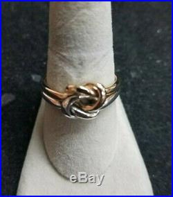 James Avery Original Lovers Knot Ring Sterling Silver & 14K Yellow Gold. Size 10