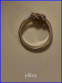 James Avery Original Lovers Knot Ring Sterling Silver 14K Yellow Gold Size 10