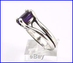 James Avery Oval Amethyst Ring Sterling Silver RG-1417 Size 6.25